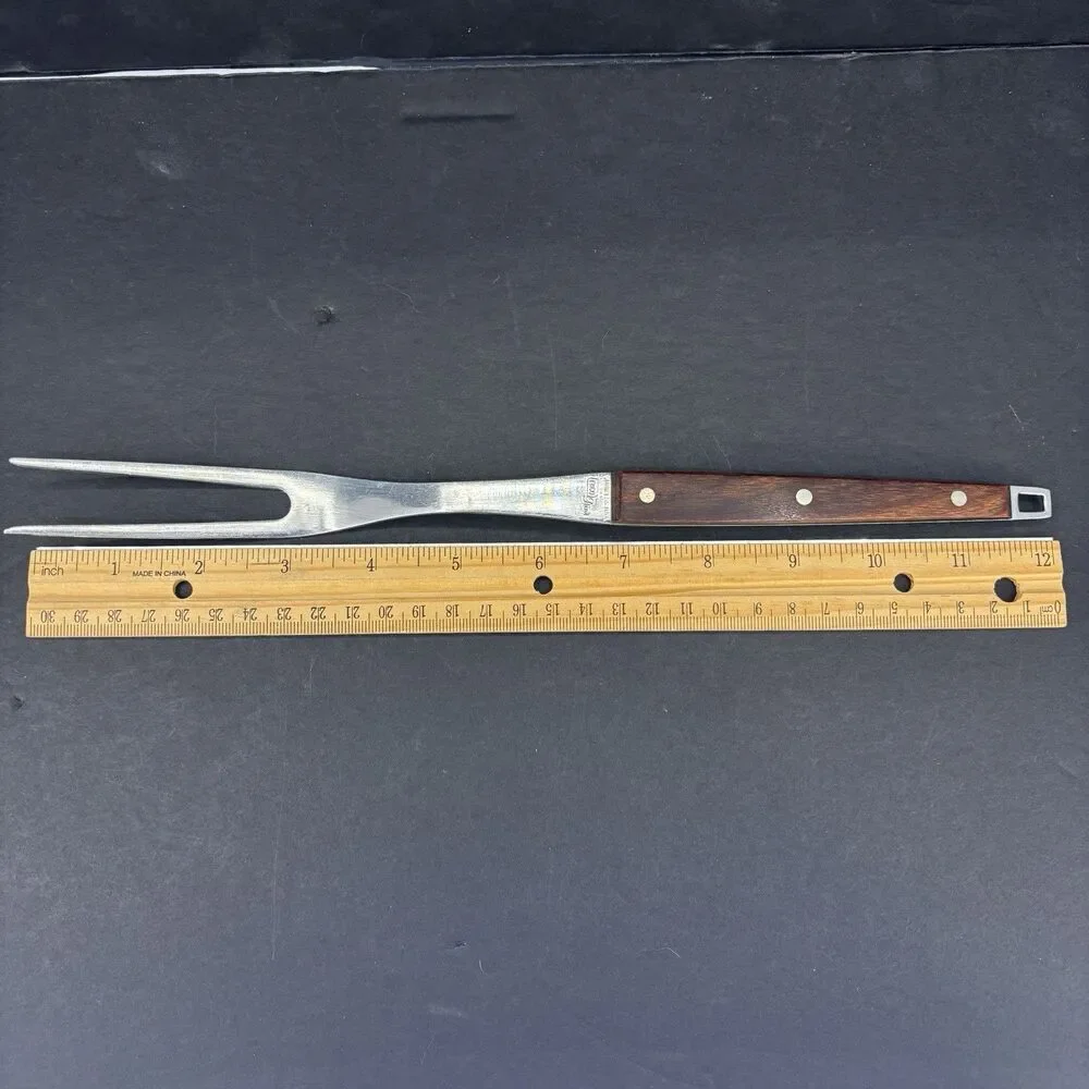 EKCO Flint 2 Prong 12” Meat‎ Carving Fork Mid Century Modern Stainless Vintage
